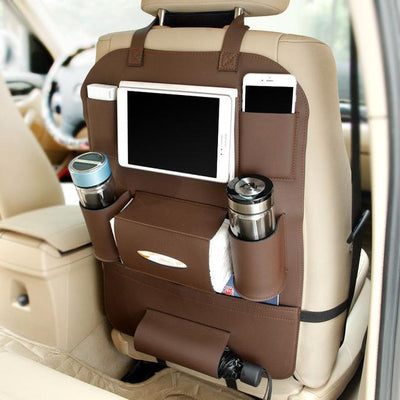 Premium Leather Car Seat Organizer